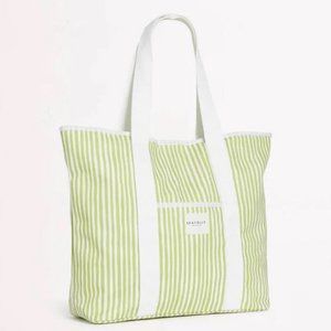 NWT Seafolly Stripe Tote Bag - Soft Olive